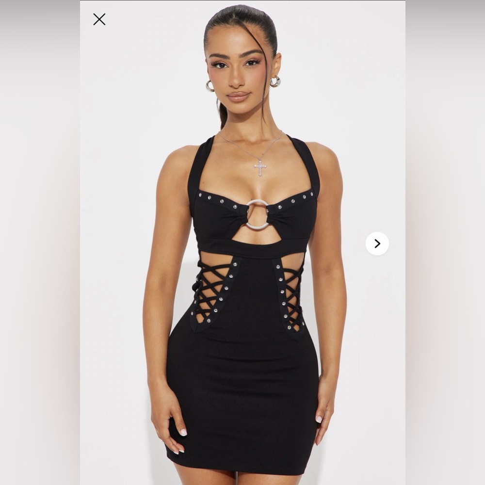 Elegant Black Cut-Out Dress